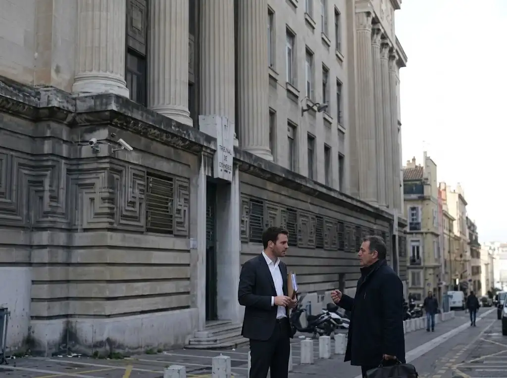 Maître Thibaut Jouve lors d'une réunion sur la protection des cautions de faillite à Marseille