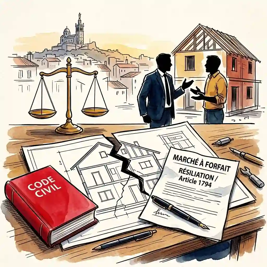 Maître Thibaut Jouve lors d'une discussion contradictoire de marché à forfait à Marseille